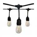 Satco S8020 12-light 24 Foot Outdoor Led String Light Set 12 Watts 120 Volts 2700k 1200 Lumens White Black