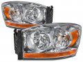 Headlightsdepot Chrome Housing Halogen Headlights For Dodge Ram 1500 2500 3500 Includes Left Driver And Right Passenger Side 