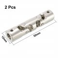 Uxcella 3pcs 6mm To Inner Dia 2 Section Rotatable Universal Steering Shaft U Joint Coupler L52xd12