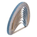 10pcs 3 8 X 21 Sanding Belts 40 Grits Zirconia Abrasive Belt Sander Paper Papers For Metal Alloy Wood Grinding Polishing Blue 