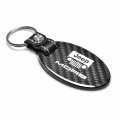 Ipick Image Compatible With Jeep Moab Real Carbon Fiber Large Oval Shape Black Leather Strap Key Chain