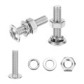 20pcs M6 X 25mm Flanged Button Head Socket Cap Screws 304 Stainless Steel Drive Fasteners Bolts With Nuts Flat Lock Washer 