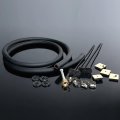 G-plus Universal Silver 4 Row An6 Radiator Remote Aluminum Transmission Racing Oil Cooler Hose Mounting Kit Fit Cars Trucks