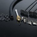 G-plus Universal Silver 4 Row An6 Radiator Remote Aluminum Transmission Racing Oil Cooler Hose Mounting Kit Fit Cars Trucks