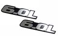 2 X 6 0l Liter Engine Silver Aluminum Badge Emblems Pair Set Of For Ford Excursion F250 F350 Turbo Diesel Super Duty Truck