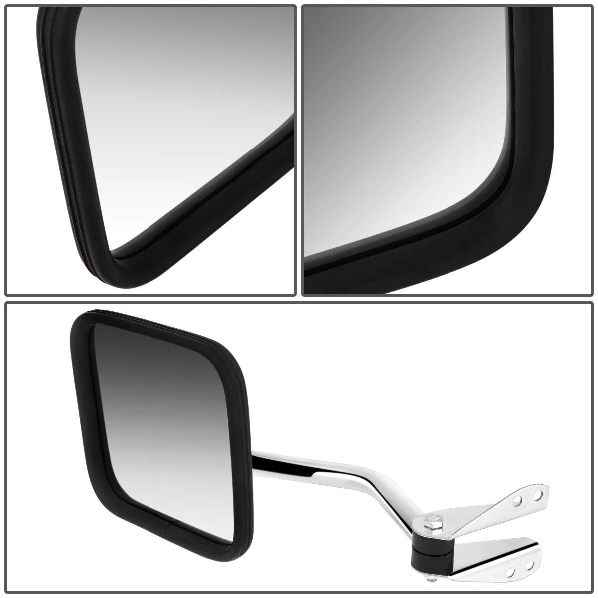 Auto Dynasty Ch1320147 Ch1321147 Pair Oe Style Manual Side View Door Mirror For Jeep Cj6 Cj3 Cj5 60-75