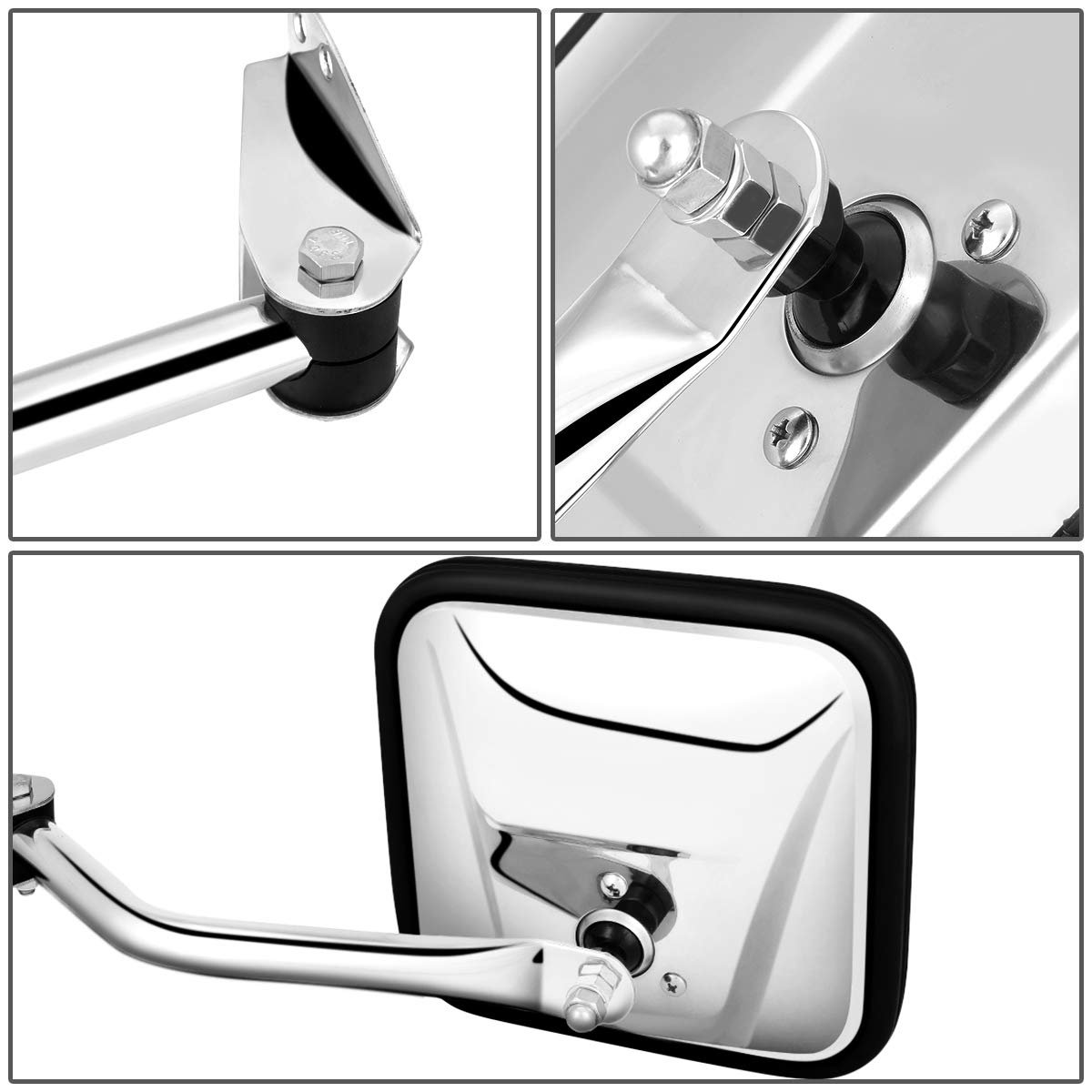 Auto Dynasty Ch1320147 Ch1321147 Pair Oe Style Manual Side View Door Mirror For Jeep Cj6 Cj3 Cj5 60-75