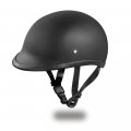 Daytona Helmets Hawk Polo Style Half Shell Helmet Dull Black Large With Head Wrap And Draw String Bag 