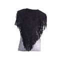Womens Diamond Poncho With Fringes Size S Sm Small