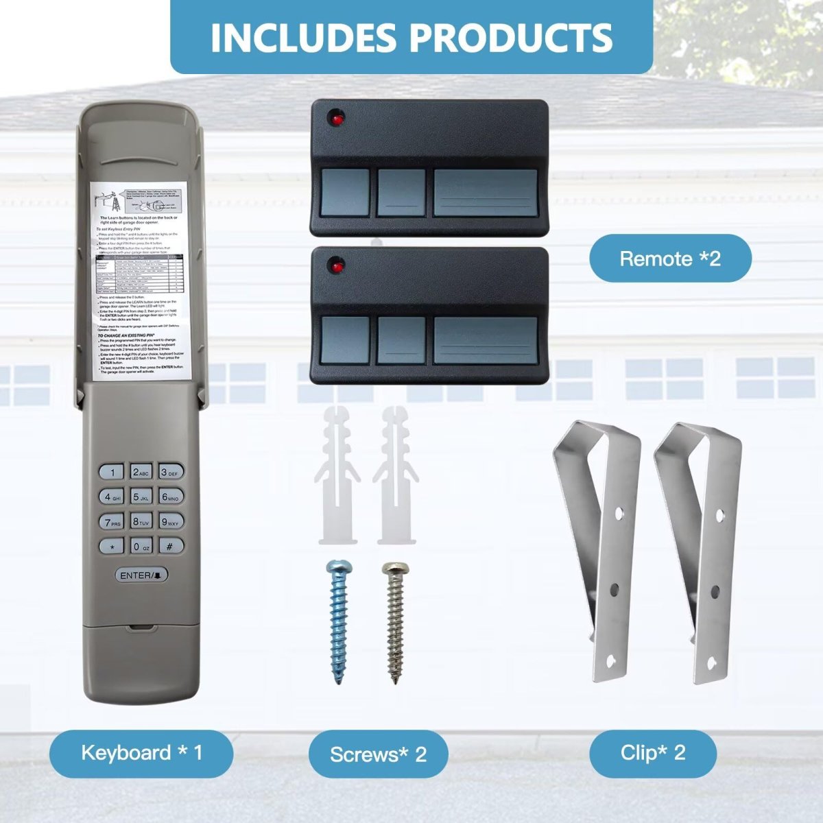 Garage Door Opener Keypad Remote Fit For Chamberlain Yellow Learn Pd220 Pd222 Pd612ev Pd752kev Pd762ev Wd832kev Wd930ev