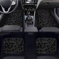 Yewattles Black Leopard Non Slip Car Floor Mats For Suv Truck Sedan Van All Weather Protector Feet Front Rear Liners Carpet 4