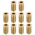 Wood Furniture M6x20mm Threaded Insert Nuts Interface Hex Socket Drive 10pcs 