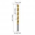 Uxcell High Speed Steel Straight Shank Twist Drill Bit Fully Ground Titanium Coated 7 2mm Diameter 34mm Total Length 12mm 2 Pcs