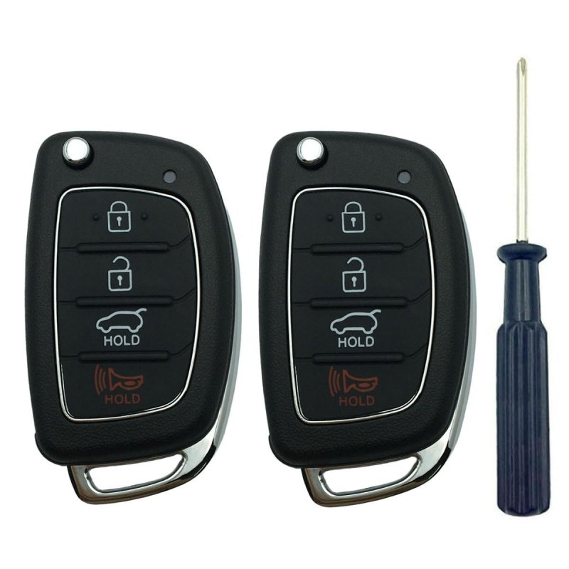 Key Fob Shell Case For 2013 2014 2015 2016 2017 Hyundai Santa Fe Sonata Tucson 4 Button Keyless Entry Remote Control Cover 2