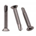 8 X 1 5 In Stainless Steel Flat Head Self Tapping Screws Phillips Drive Drilling Sheet Metal 410 100 Pack 