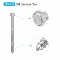 Uxcell Hex Head Lag Screws Bolts 5pcs 3 8 X 5 304 Stainless Steel Partial Thread Wood