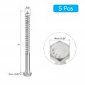 Uxcell Hex Head Lag Screws Bolts 5pcs 3 8 X 5 304 Stainless Steel Partial Thread Wood