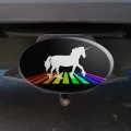 Unicorn Crossing Rainbow Oval Tow Trailer Hitch Cover Plug Insert