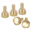 M6x10mm Knurled Thumb Screws 5pcs Brass Bolts With Shoulder Grip Knobs Fasteners Tone 