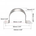 Uxcell 60mm 2 4 Rigid Pipe Strap Holes 304 Stainless Steel Tension Tube Clip Clamp 5pcs
