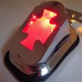 Hongk- Heavy Metal Aluminum Chromed Red Brake Tail Light Signals Compatible With Flstn Deluxe Springer Big Twin B01bn0o6c8