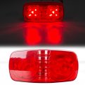 Hecasa Led Trailer Marker 4 X 2 Bullseye Light 10 Diodes Indicator Double Bubble Rectangular 12v Surface Mount Rv Camper Trucks