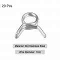 Uxcell Double Wire Spring Hose Clamp 20pcs 304 Stainless Steel 5mm Inner Dia Fit 5 5mm-6 2mm Od Fuel Line Silicone Tube Clips