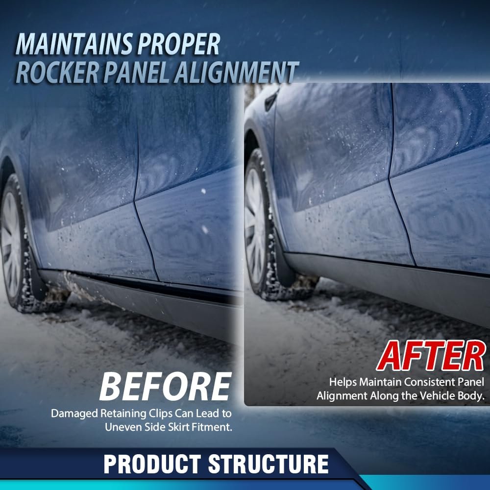 Right Rocker Panel Bracket Clip Support For Tesla Model Y 2020-2023 1555377-00-b Black