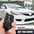 X Autohaux Car Key Fob Cover 5 Button Remote Protective Case Silicone Black For Honda Accord Civic Cr-v Pilot 2015-2019