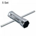 Uxcell 17-19mm Ignition Spark Plug Spanner Dual-ended Wrench Hex Socket 5 Pcs