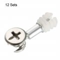 Uxcell 3-in-1 Furniture Connecting Kit 13mm Od Cam Fitting M6x25mm Dowel Screws 10 7mm Pre-inserted Nut 12 Sets