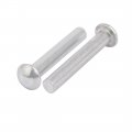 Uxcell 100pcs M4 X 25mm Aluminum Half Round Head Solid Rivet Fastener Silver Tone