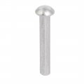 Uxcell 100pcs M4 X 25mm Aluminum Half Round Head Solid Rivet Fastener Silver Tone