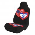 Hearts America And Israel Car Seat Covers 1 Pcs Set High Back Stretchy Bucket Auto Protector Seats Cover In Front 