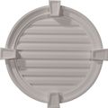 Ekena Millwork Gvro22dk 22-inch W X H 2 1 8-inch P Round Gable Vent With Keystones Decorative 