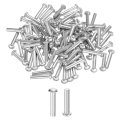 150 Pcs Brazier Head Solid Aluminum Rivets M5 Dia X 25mm Length Round Boat For Repairing Boats Machinery Aircraft Automobile 