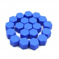 20pcs 21mm Blue Wheel Nut Lug Hub Covers Screw Dust Protect Caps For Car 
