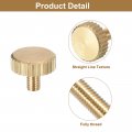 Uxcell M3x5mm Knurled Thumb Screws 4pcs Flat Head Fully Threaded Brass Bolts Grip Knobs Fasteners