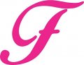 Stickertalk Cursive F Monogram Vinyl Sticker 4 Inches By 3 
