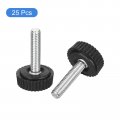 Uxcell 25pcs M4x18mm Threaded Knurled Thumb Screws Zinc Plated Carbon Steel Clamping Knobs Grip Plastic Round Head Thumbscrews