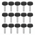 Uxcell 25pcs M4x18mm Threaded Knurled Thumb Screws Zinc Plated Carbon Steel Clamping Knobs Grip Plastic Round Head Thumbscrews