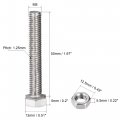 Uxcell M8 X 50mm Hex Head Screws Bolts Nuts Flat Lock Washers Kits 304 Stainless Steel Fully Thread Hexagon 6 Sets