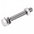 Uxcell M8 X 50mm Hex Head Screws Bolts Nuts Flat Lock Washers Kits 304 Stainless Steel Fully Thread Hexagon 6 Sets