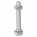 Uxcell M8 X 50mm Hex Head Screws Bolts Nuts Flat Lock Washers Kits 304 Stainless Steel Fully Thread Hexagon 6 Sets