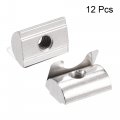 Uxcell M6 Roll In Spring T Nut With Sheet Carbon Steel For 4040 Series Aluminum Extrusion Profile Rail 8mm Slot 12pcs