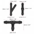 X Autohaux 60pcs I Shaped T Y Plastic 2 Way 3 Windshield Washer Hose Connector Tube Pipe Fitting Splitter Adapter For Car