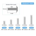 50pcs M6-1x12 30mm Flanged Button Head Socket Cap Screws 304 Stainless Steel Drive Fasteners Bolts Fully Thread Machine Silver