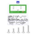 50pcs M6-1x12 30mm Flanged Button Head Socket Cap Screws 304 Stainless Steel Drive Fasteners Bolts Fully Thread Machine Silver