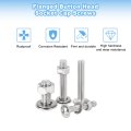 50pcs M6-1x12 30mm Flanged Button Head Socket Cap Screws 304 Stainless Steel Drive Fasteners Bolts Fully Thread Machine Silver