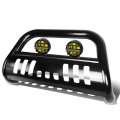 Silverado Sierra Gmt800 3 Inches Black Bull Bar 6 Housing Amber Lens Fog Lights 